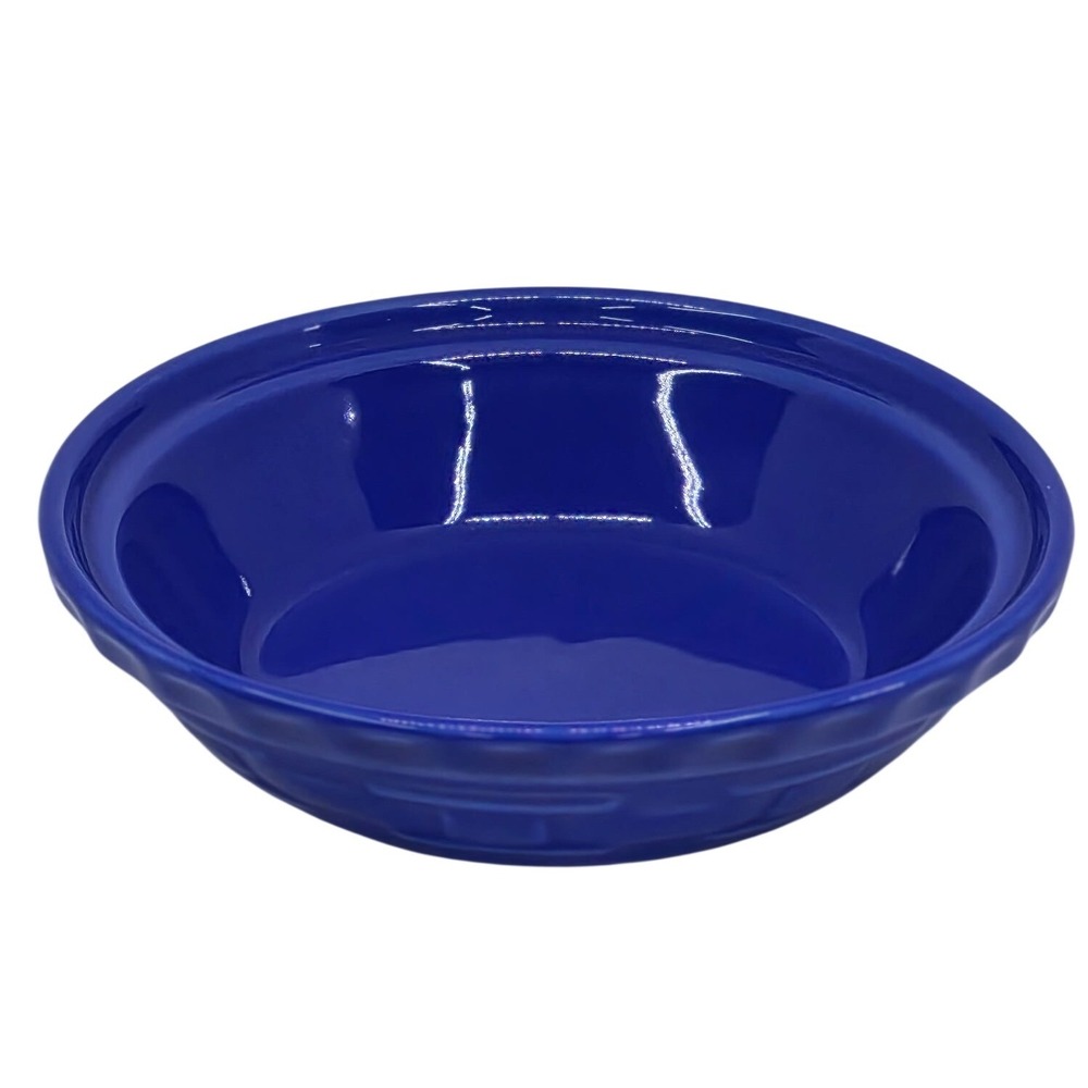 Longaberger Pie Plate Cornflower Blue Woven Traditions Vitrified Pottery Dish 8"
